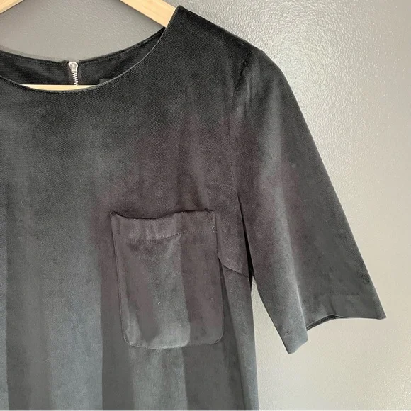 FRNCH Black Mini Dress Faux Suede Dress Women Small - Picture 5 of 7